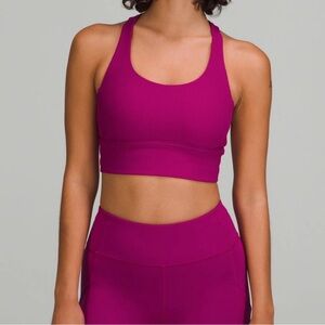 Lululemon Energy Ribbed Longline Bra Medium Support in Magenta Purple